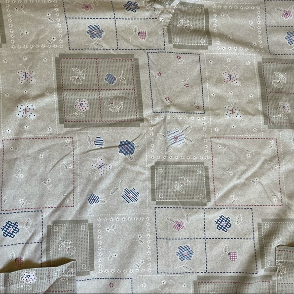 Tan Quilted Patchwork Patterned Scrub Top - Picture 2 of 5
